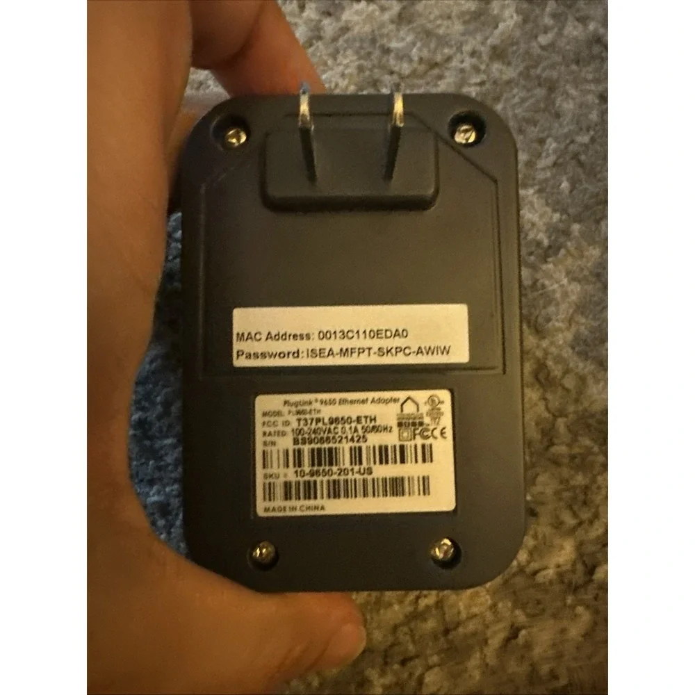 PlugLink by Asoka 9650 Ethernet Adapter Model: PL9650-ETH with Ethernet Cable M2